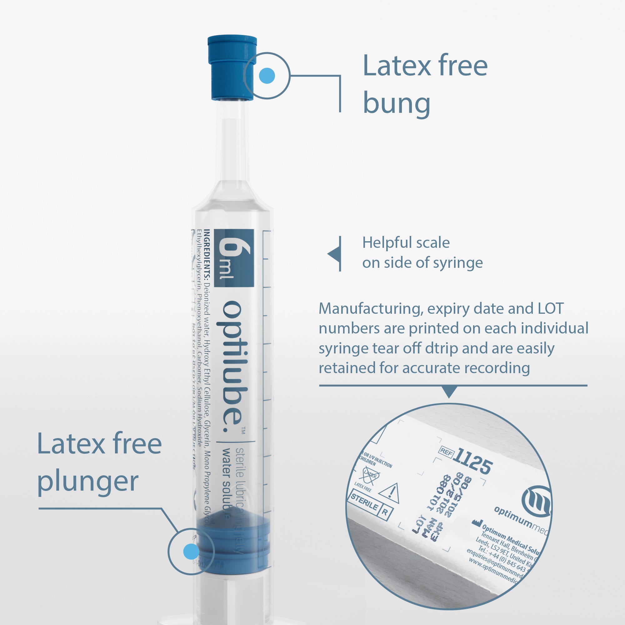 OptiLube Sterile Lubricant Jelly Syringe (6ml or 11ml) (x1)
