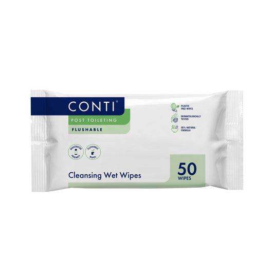 Conti Post Toileting Flushable Wet Wipes (x50)