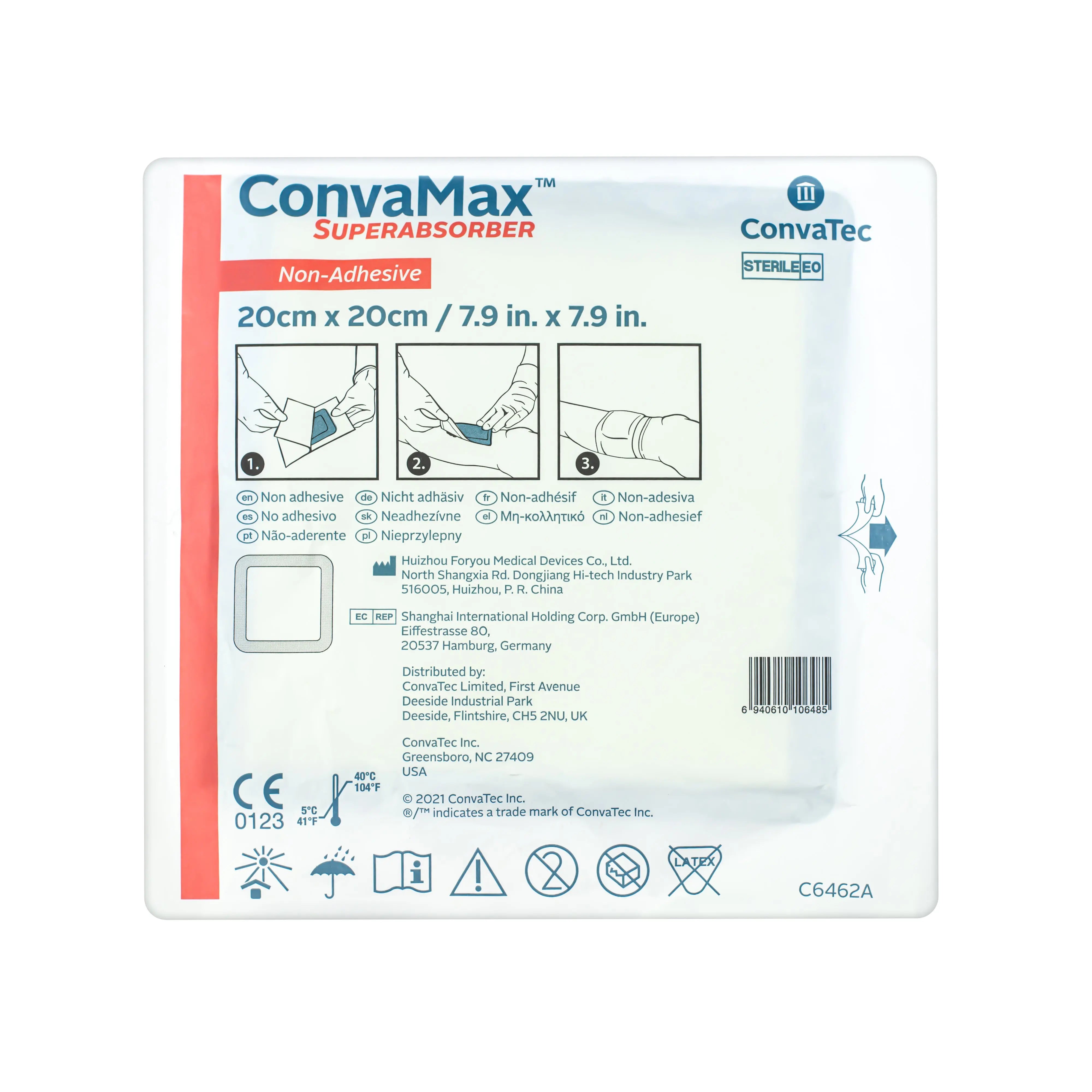 ConvaMax Superabsorber Dressing - Highly Absorbent Dressing Pad (Multiple Sizes) (x10)