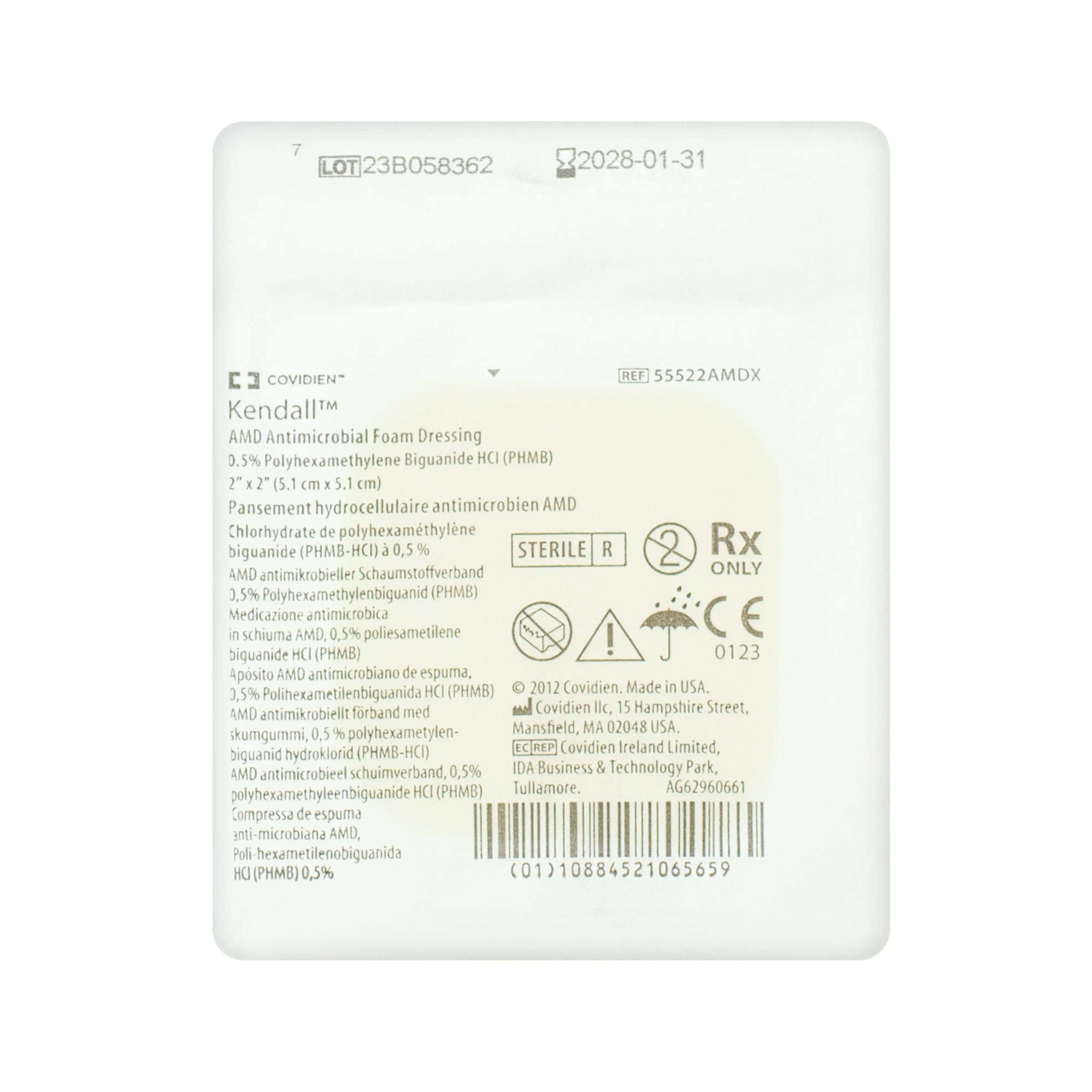 Kendall AMD Antimicrobial Foam Dressing - Bacteria-Killing Polymer Dressing (Multiple Sizes) (x10 or 25)
