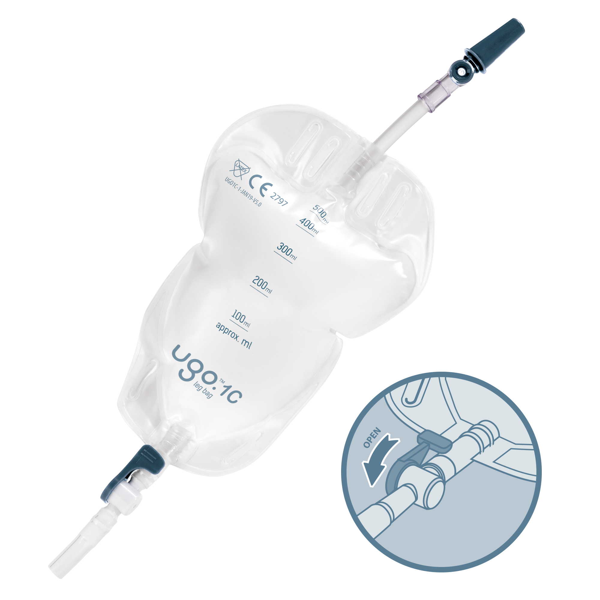 Ugo Leg Bags (Flocked) - Soft Backed Urine Drainage Bags (x10)