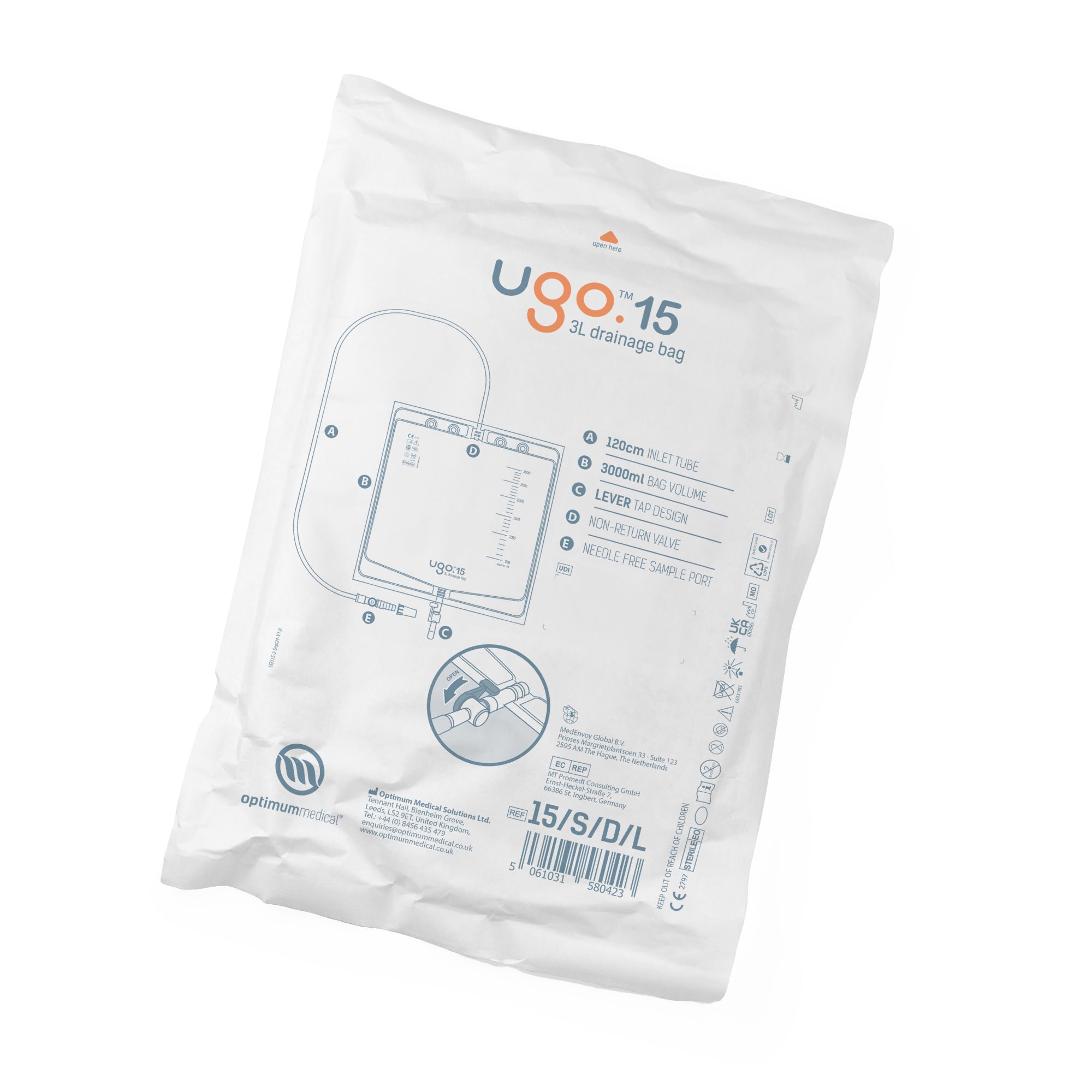 Ugo 3L Drainage Bags - Urine Night Bags (x10)