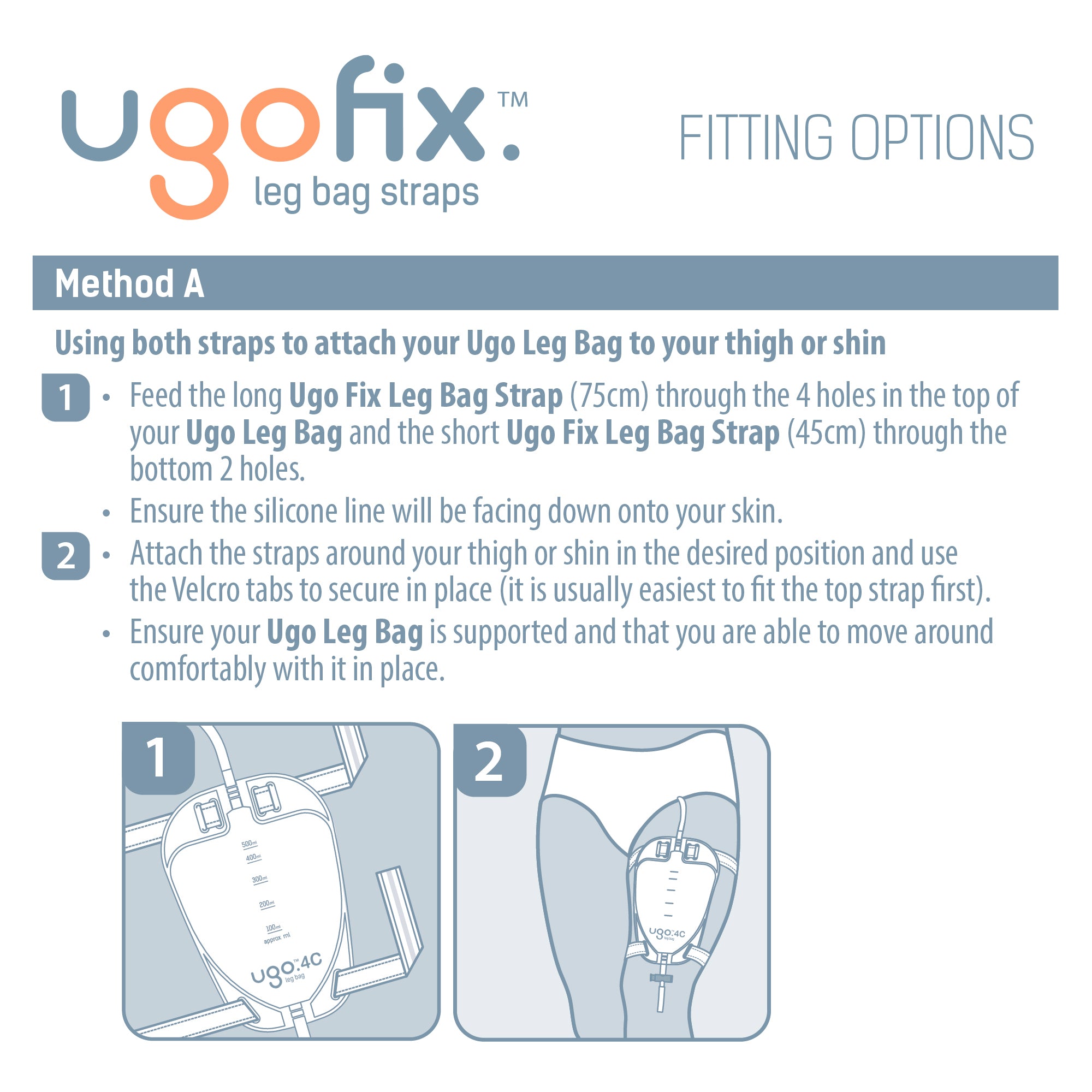 Ugo Fix Leg Bag Straps - Urine Drainage Bag Strap (x10)