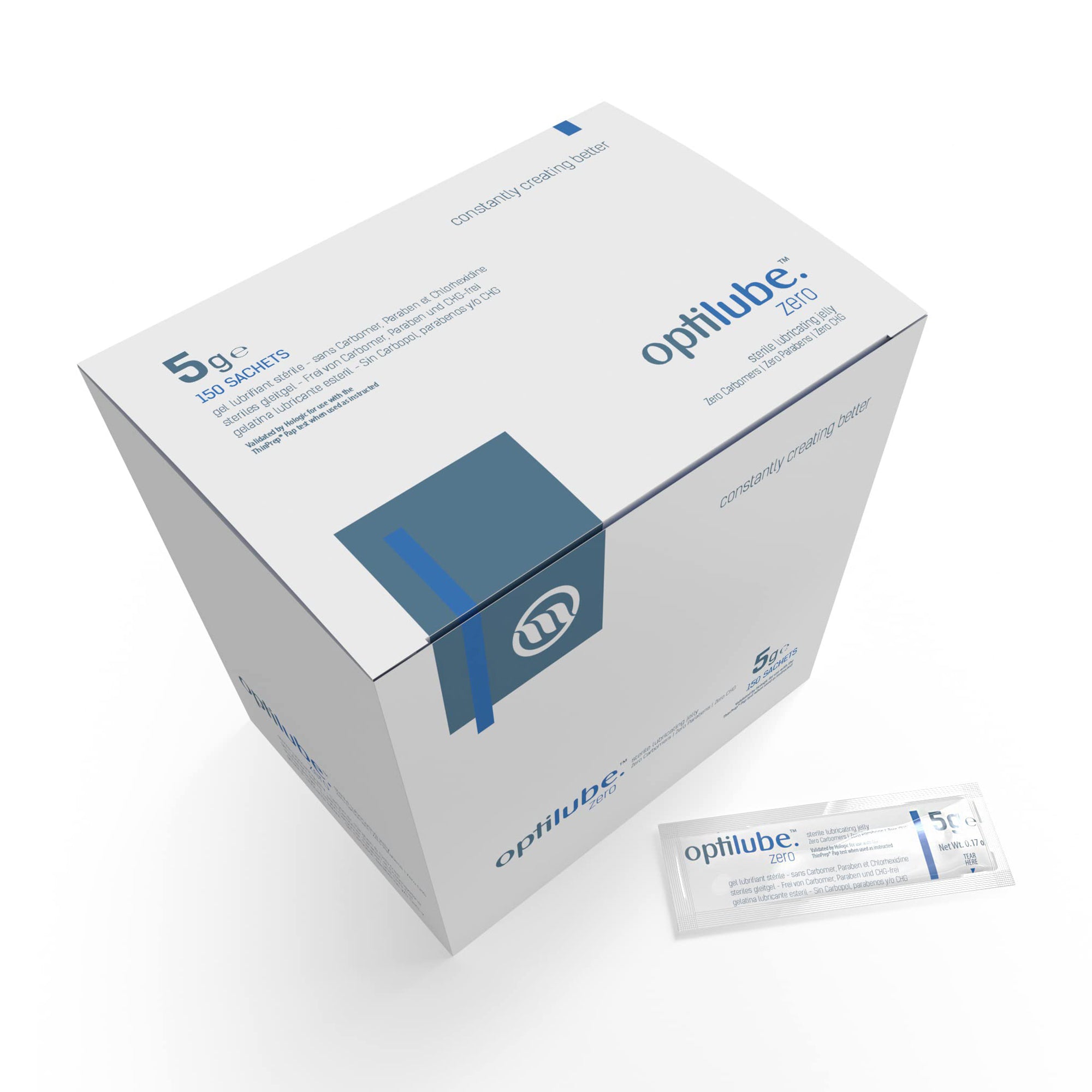 OptiLube Zero - Carbomer & Paraben Free Sterile Lubricating Jelly (5g) (x150)