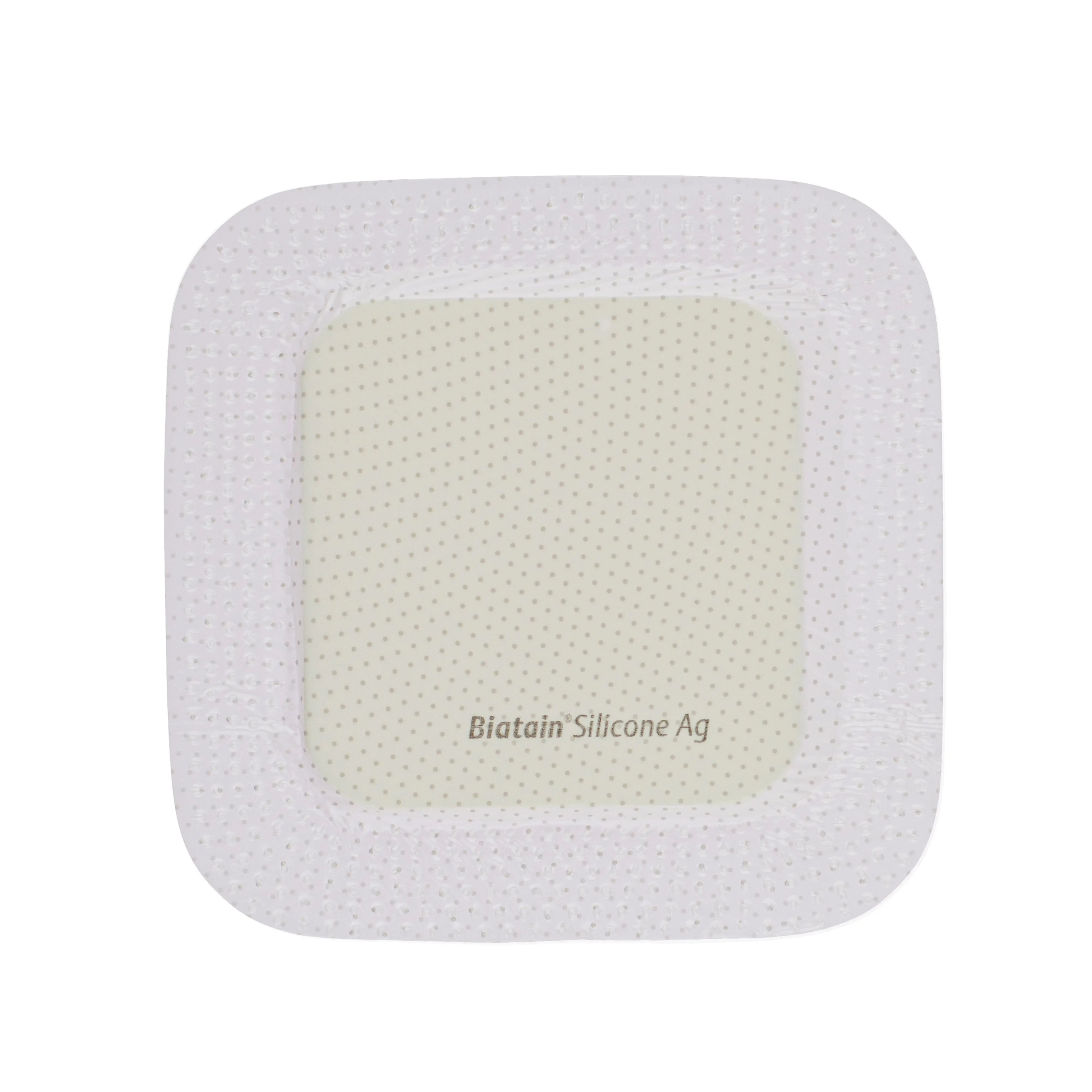 Biatain Ag Adhesive Dressing - Silver Impregnated Polyurethane Foam Film Dressing (10cm x 10cm) (x5)