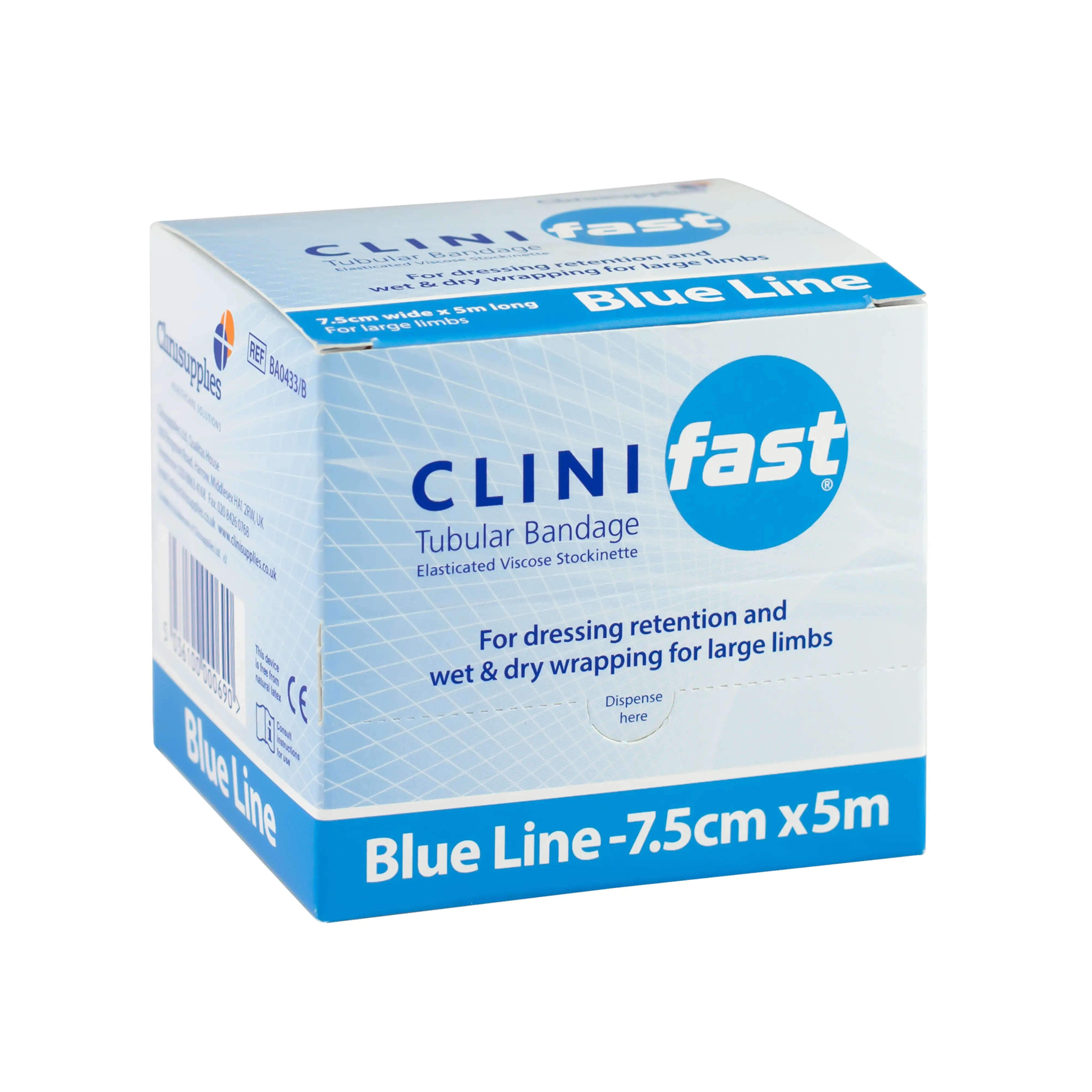 Clinifast Tubular Bandage - Elasticated Viscose Stockinette (7.5cm x 5m) (x1)