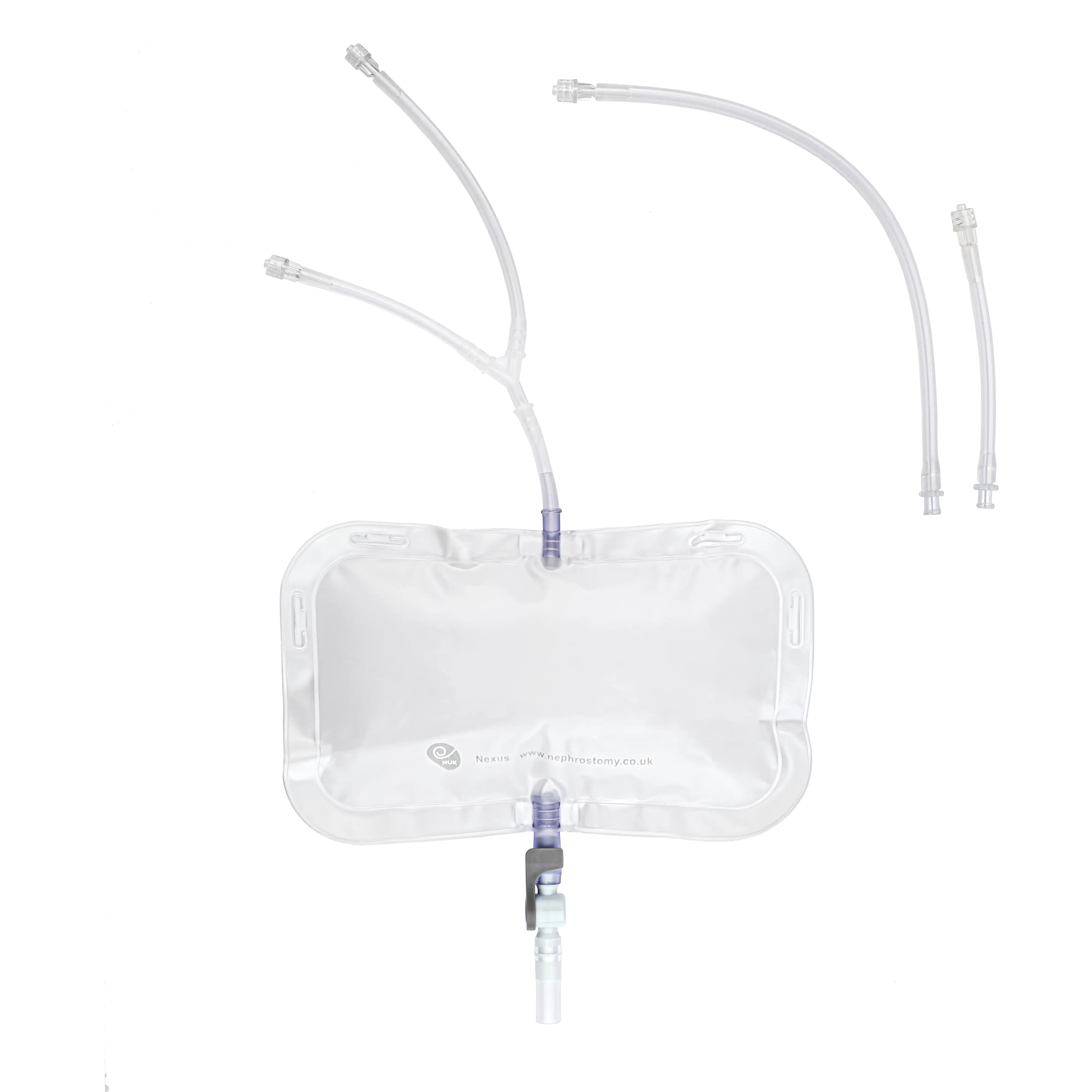 Nexus Nephrostomy Drainage Bags Twin Inlet with Extension Tubes (x10