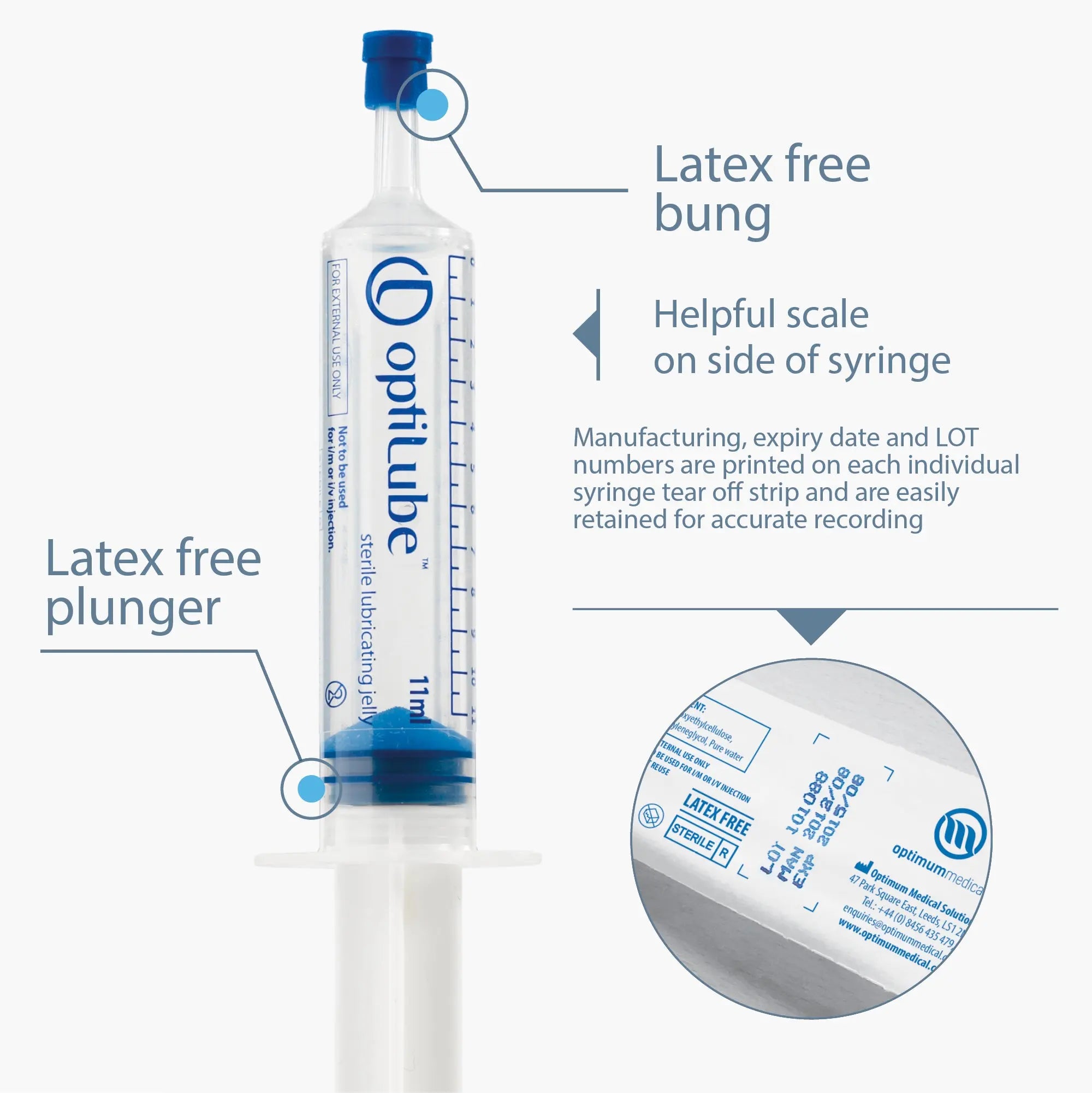 OptiLube Syringes - Sterile Lubricating Jelly (6ml or 11ml) (x1)