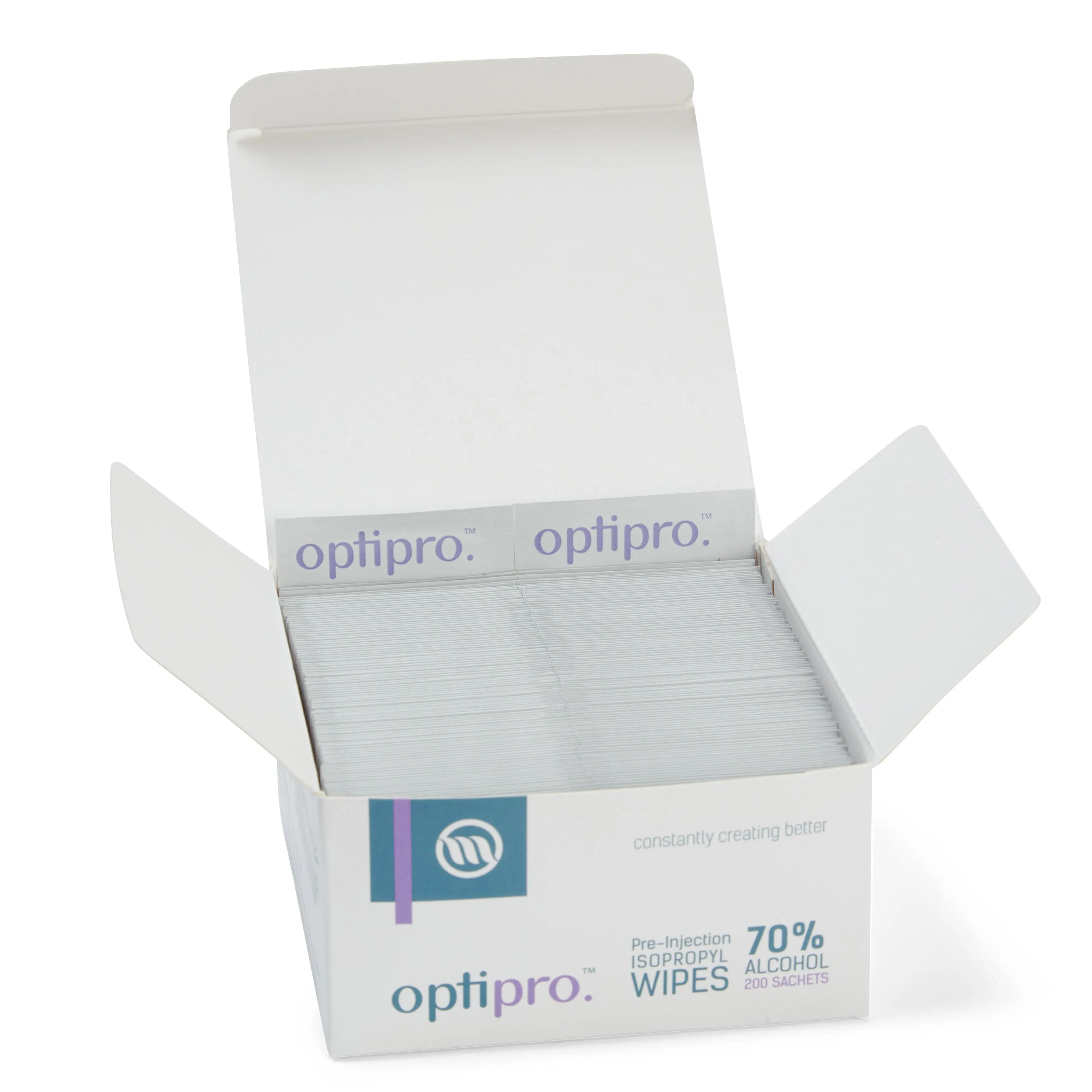 OptiPro 70% Alcohol Pre-Injection Wipes - 70% Isopropyl Alcohol (x100 or 200)