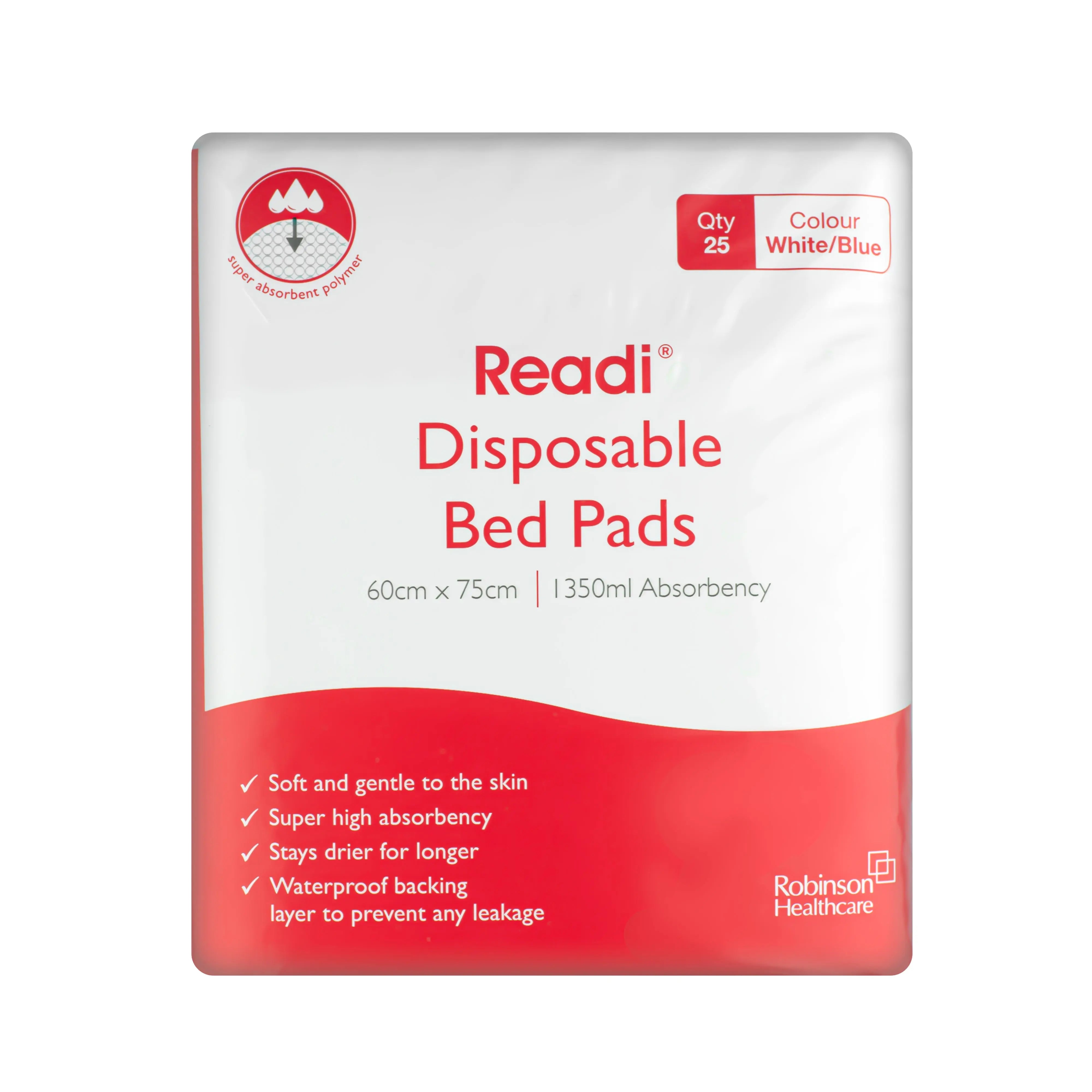 Readi Disposable Bed Pads (Multiple Sizes) (x25)