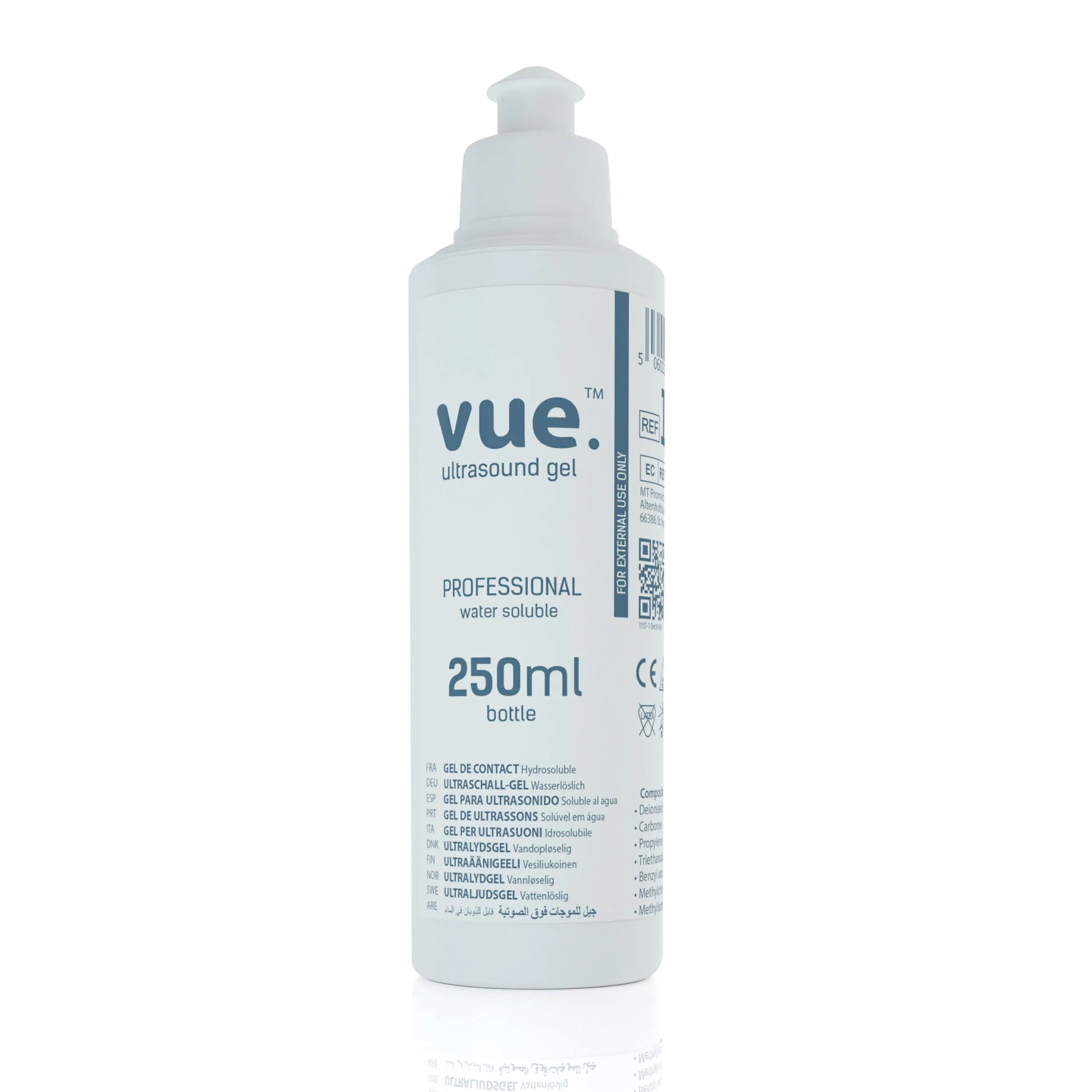 Vue Ultrasound Gel - Clear Conductive Transmission Gel (250ml or 1L) (x1)