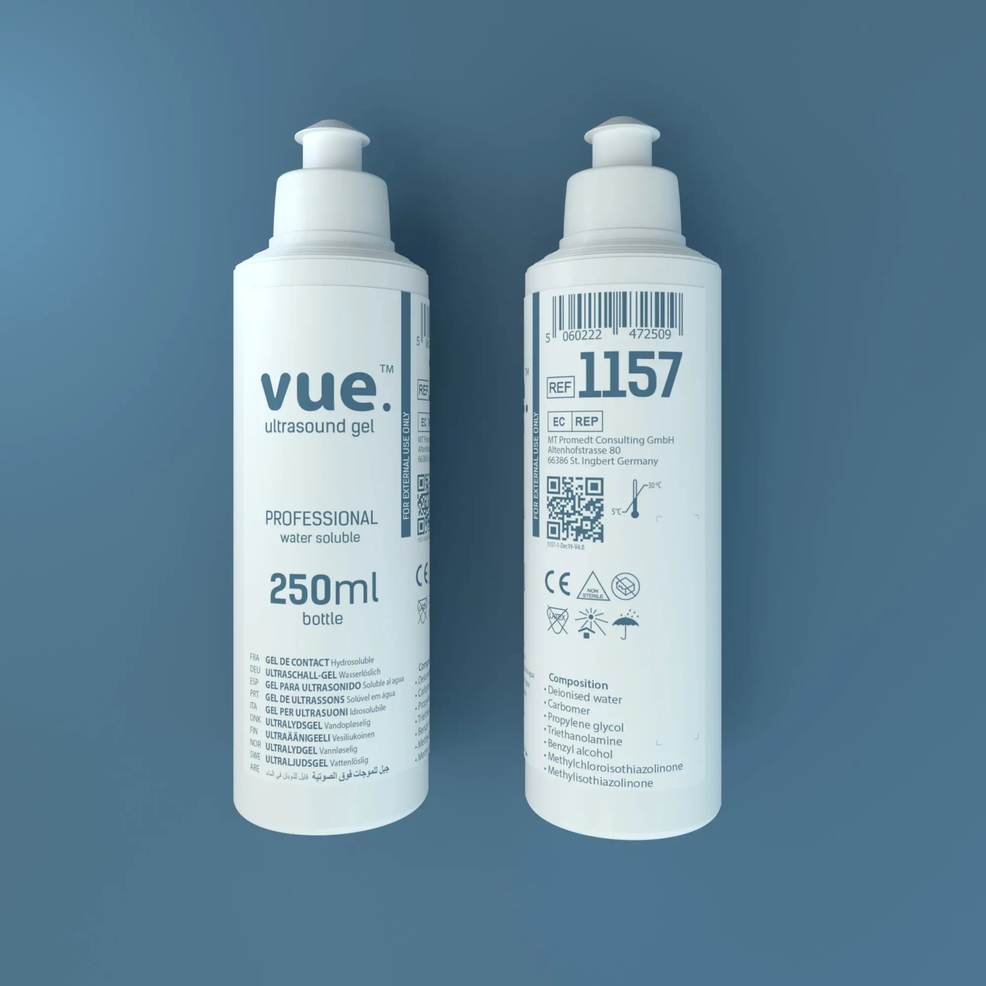 Vue Ultrasound Gel - Clear Conductive Transmission Gel (250ml or 1L) (x1)