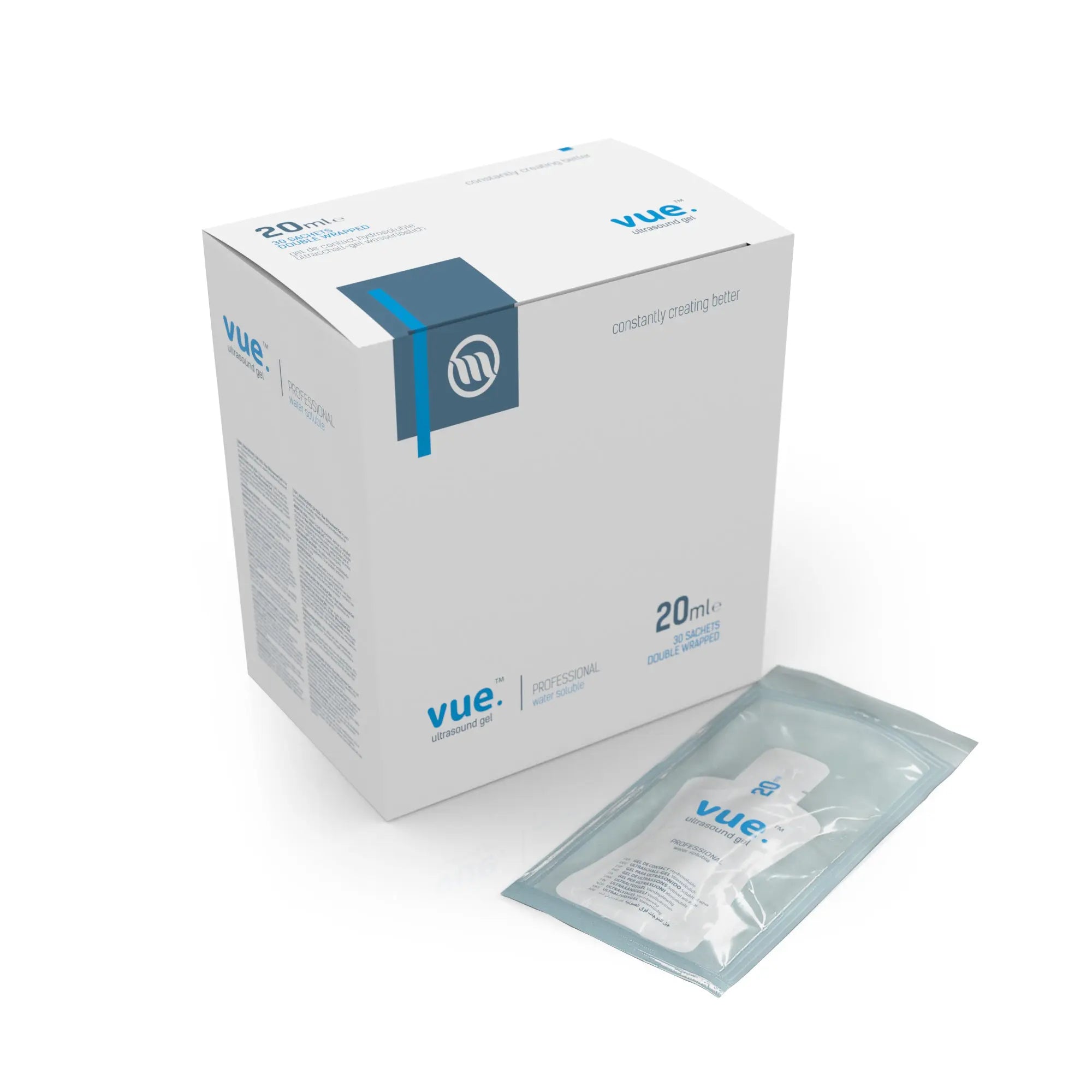 Vue Ultrasound Gel - Clear Conductive Transmission Gel (Sachets) (x30)