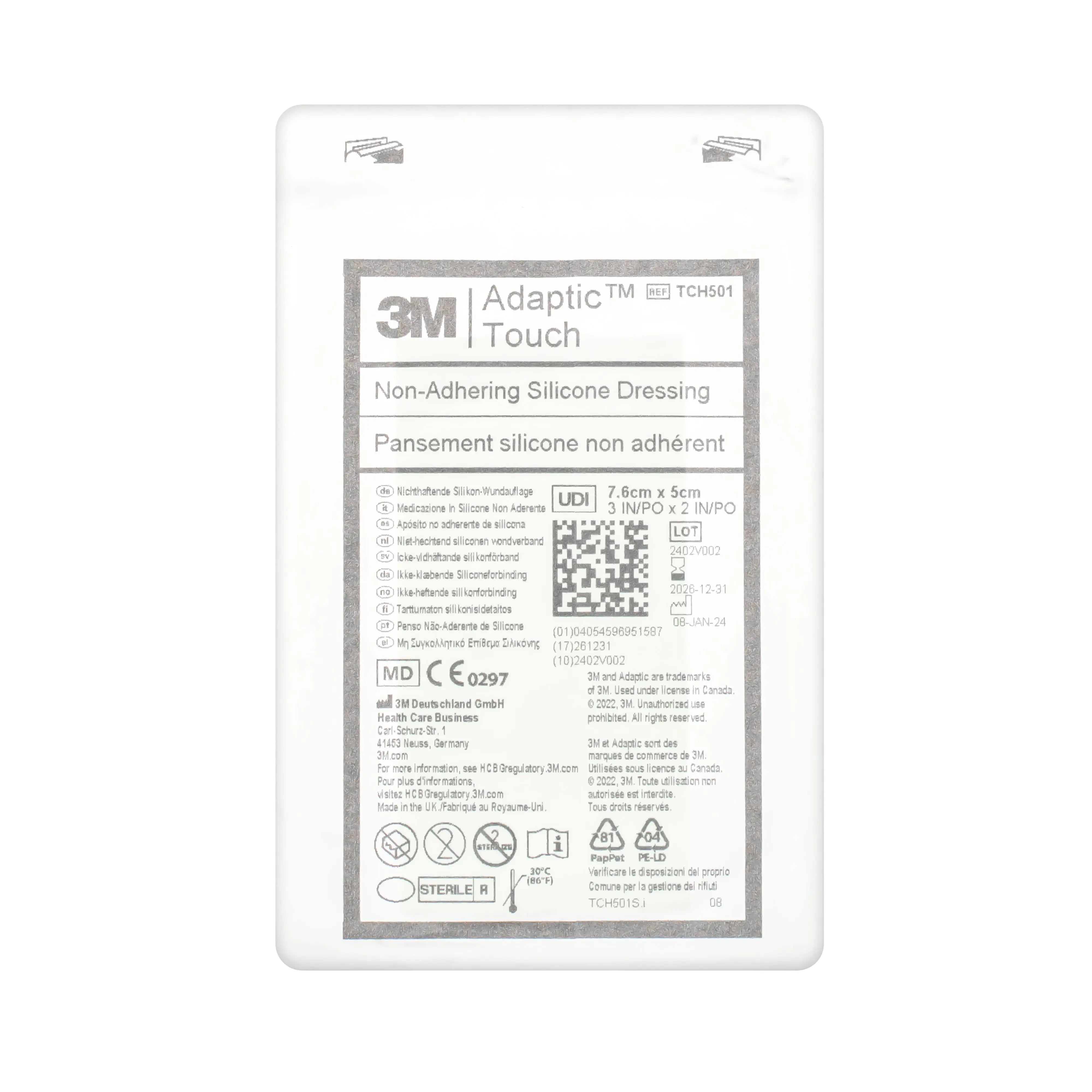 3M Adaptic Touch Dressing - Non-Adhering Silicone Dressing (Multiple Sizes) (x10)