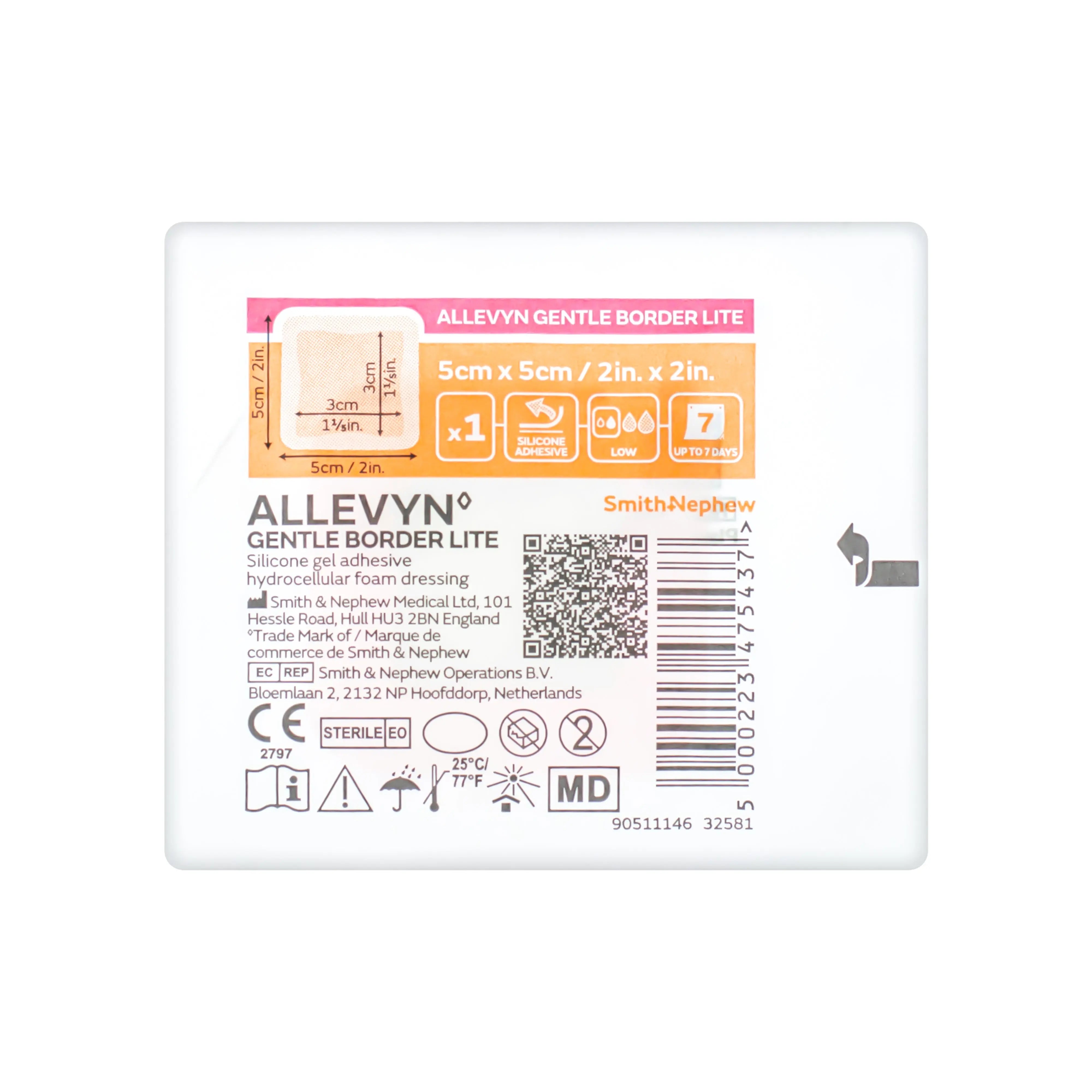 Allevyn Gentle Border Lite Dressing - Silicone Adhesive (Multiple Sizes) (x10)