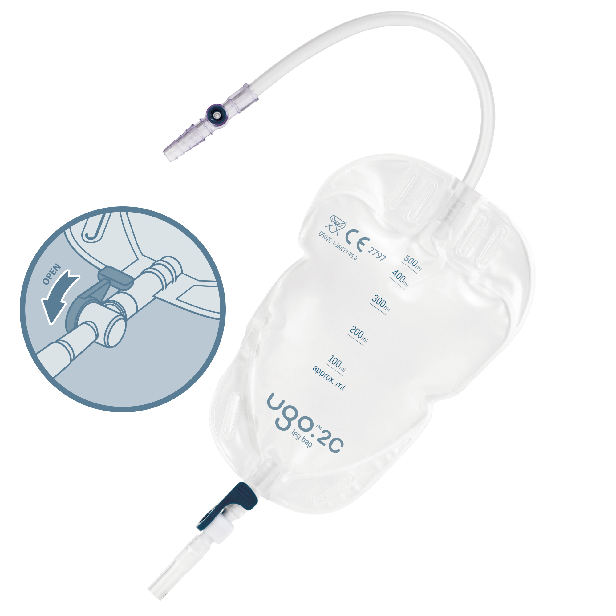 Ugo Leg Bags (Non-Flocked) - Plastic Backed Urine Drainage Bags (x10)