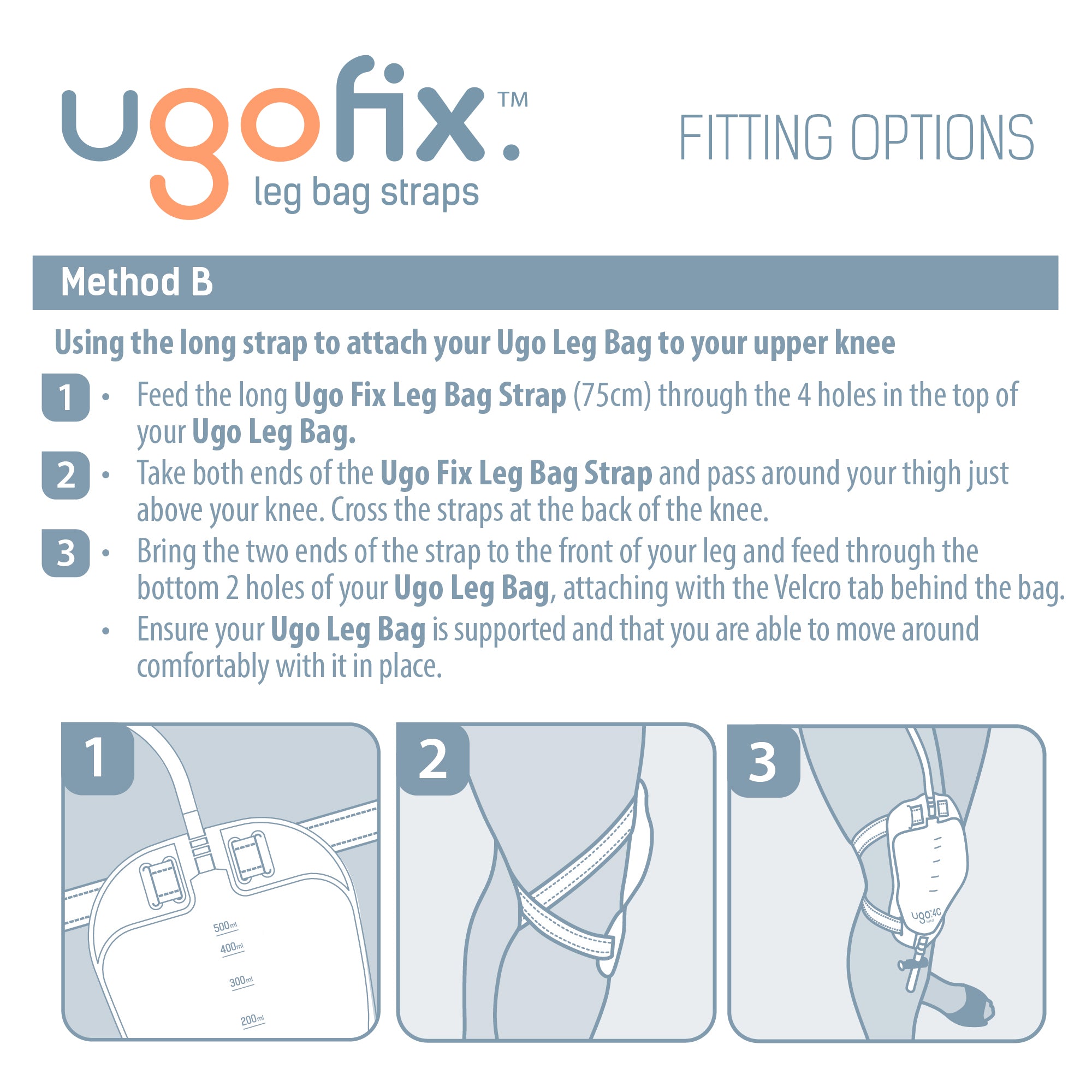 Ugo Fix Leg Bag Straps - Urine Drainage Bag Strap (x10)