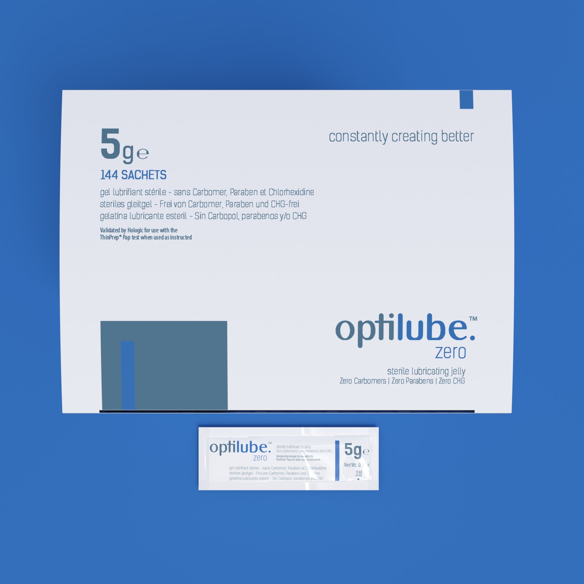 OptiLube Zero - Carbomer & Paraben Free Sterile Lubricating Jelly (5g) (x144)