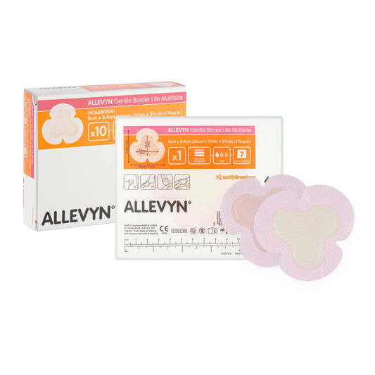 Allevyn Gentle Border Lite - Multisite Adhesive Dressing (8cm x 8.4cm) (x10)