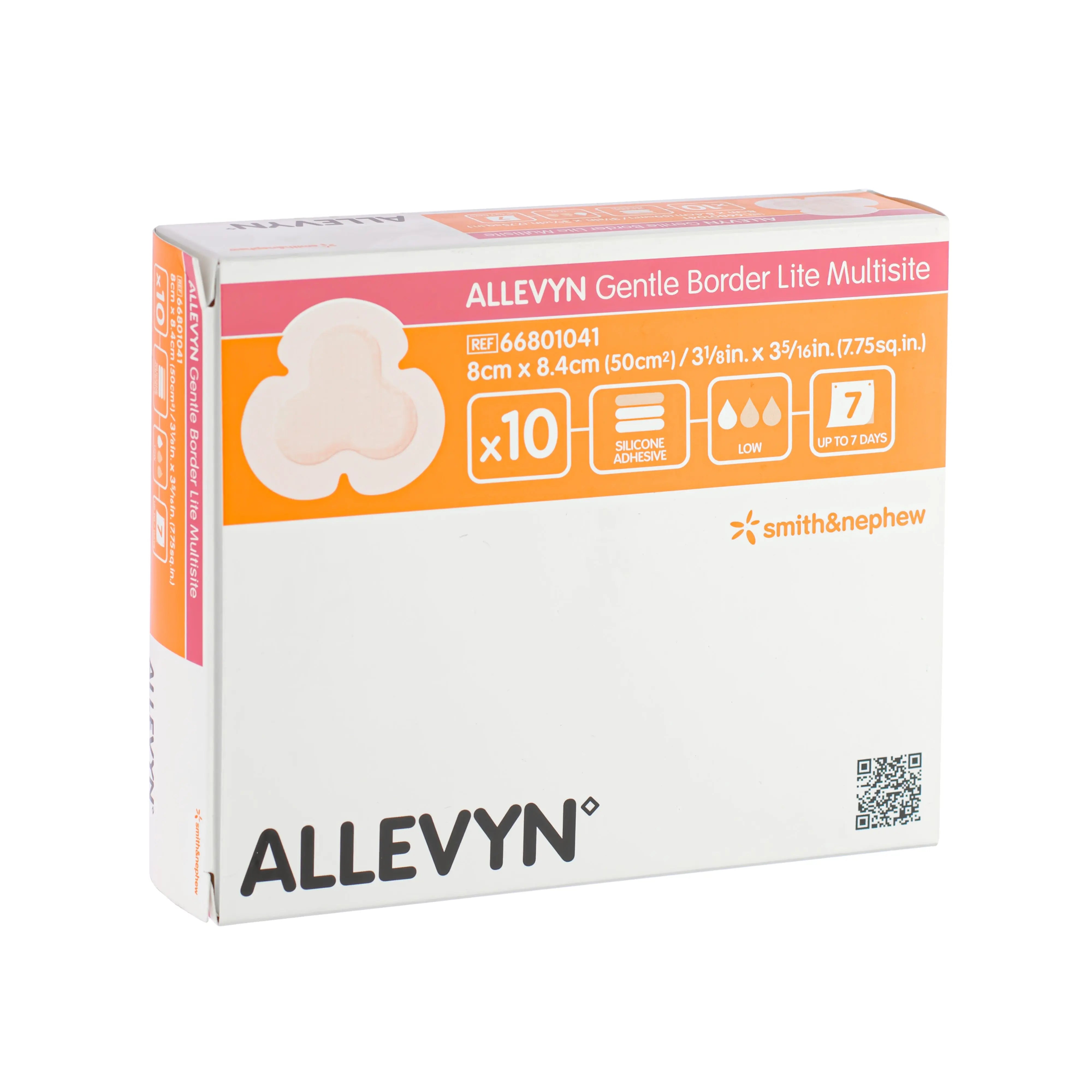 Allevyn Gentle Border Lite - Multisite Adhesive Dressing (8cm x 8.4cm) (x10)