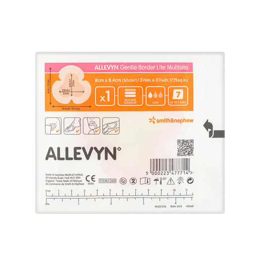 Allevyn Gentle Border Lite - Multisite Adhesive Dressing (8cm x 8.4cm) (x10)