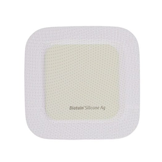 Biatain Ag Adhesive Dressing - Silver Impregnated Polyurethane Foam Film Dressing (10cm x 10cm) (x5)