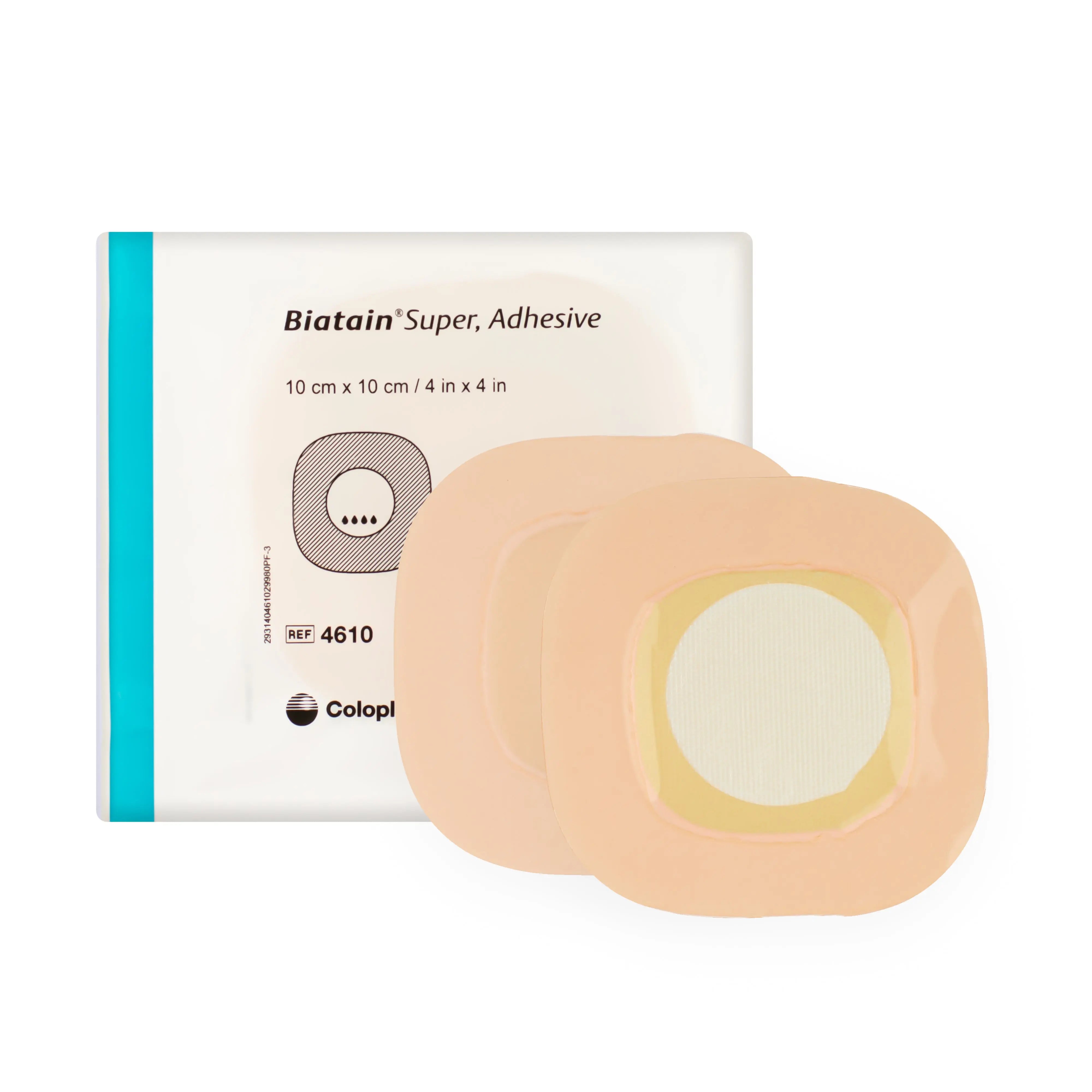 Biatain Super Adhesive Dressing - Polyurethane Foam Film Dressing (10cm x 10cm) (x10)