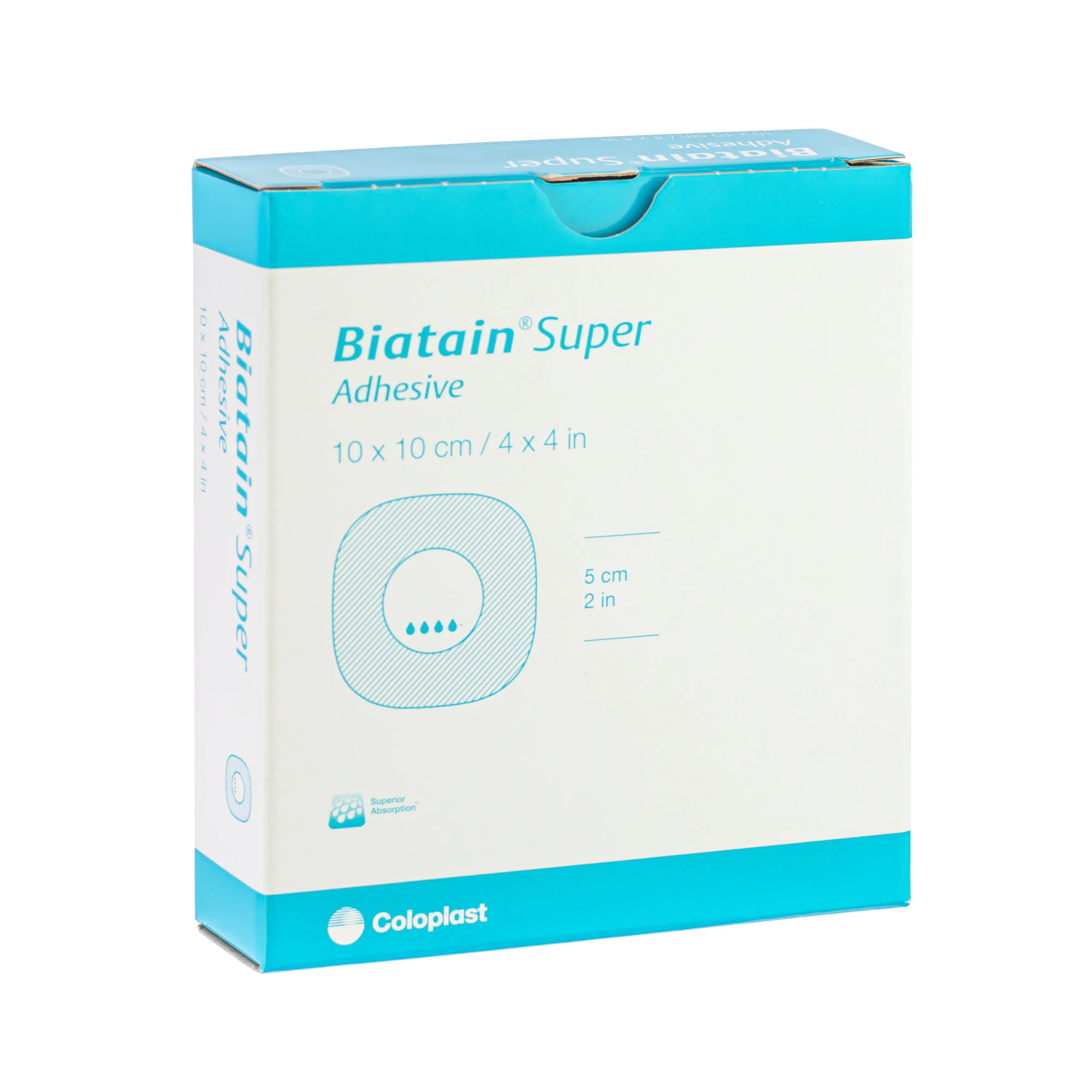 Biatain Super Adhesive Dressing - Polyurethane Foam Film Dressing (10cm x 10cm) (x10)