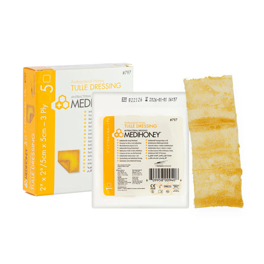 MediHoney Tulle Dressing - With Antibacterial Honey (5cm x 5cm) (x5)