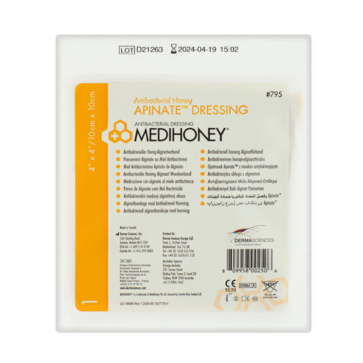Medihoney Anti-Bacterial Apinate Dressing (10cm x 10cm) (x5)
