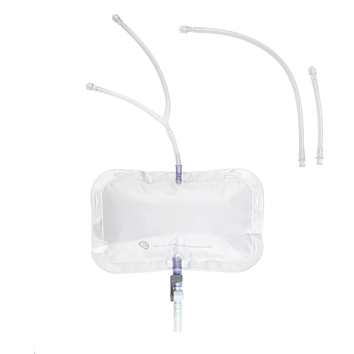 Nexus Nephrostomy Drainage Bags - Twin Inlet with Extension Tubes (x10)