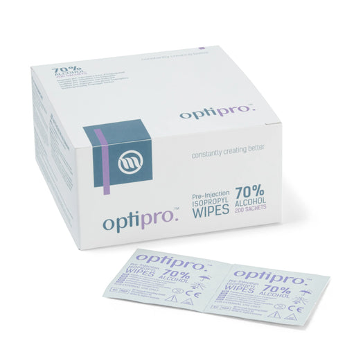 OptiPro 70% Alcohol Pre-Injection Wipes - 70% Isopropyl Alcohol (x100 or 200)