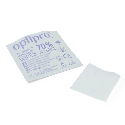 OptiPro 70% Alcohol Pre-Injection Wipes - 70% Isopropyl Alcohol (x100 or 200)