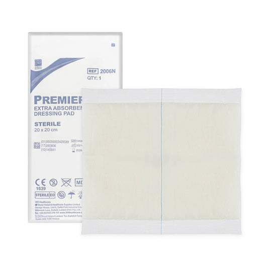 PremierPad Xtra - Sterile Absorbant Dressing Pad (20cm x 20cm) (x1)