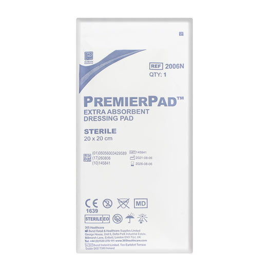 Compound Pad Dressing PremierPad Xtra Sterile Absorbent Dressing Pad (20cm x 20cm) | Vyne