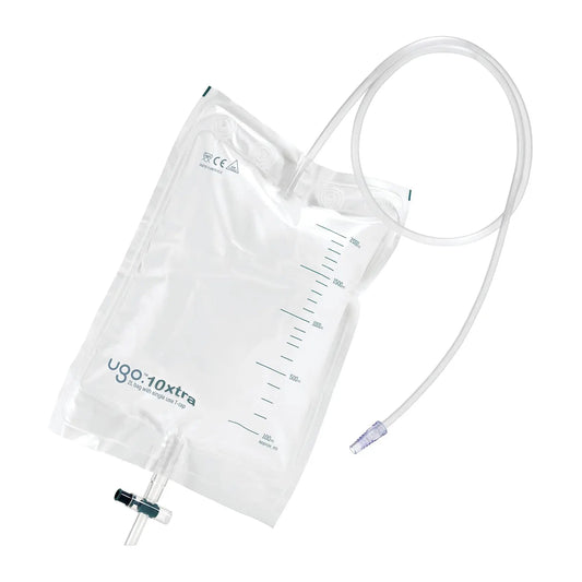 Ugo 2L Drainage Bags (with Extra Long Drainage Tube) - Urine Night Bags (x10)