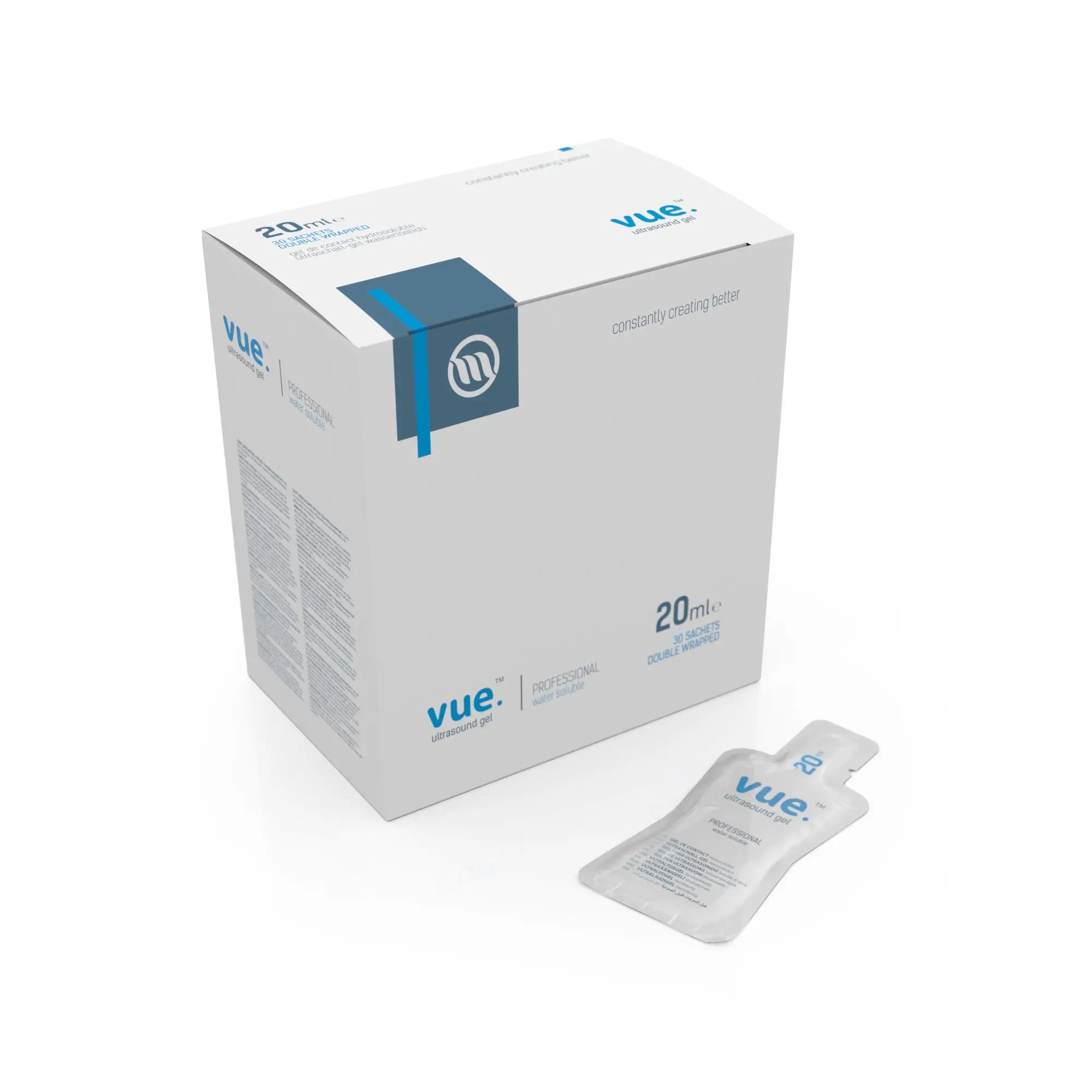 Vue Ultrasound Gel - Clear Conductive Transmission Gel (Sachets) (x30)