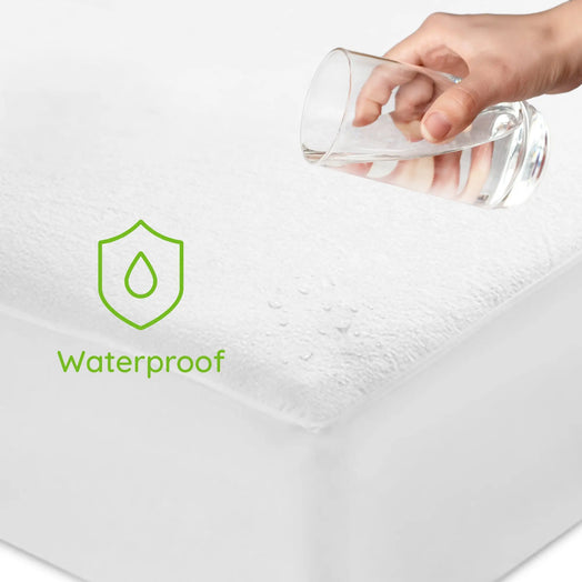 Vyne Mattress Protector - Waterproof Terry Towelling (Single, Double & King) (x1)