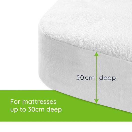 Vyne Mattress Protector - Waterproof Terry Towelling (Single, Double & King) (x1)