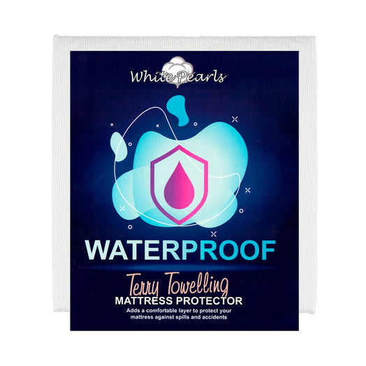 White Pearl Waterproof Mattress Protector (Single, Double & King) (x1)